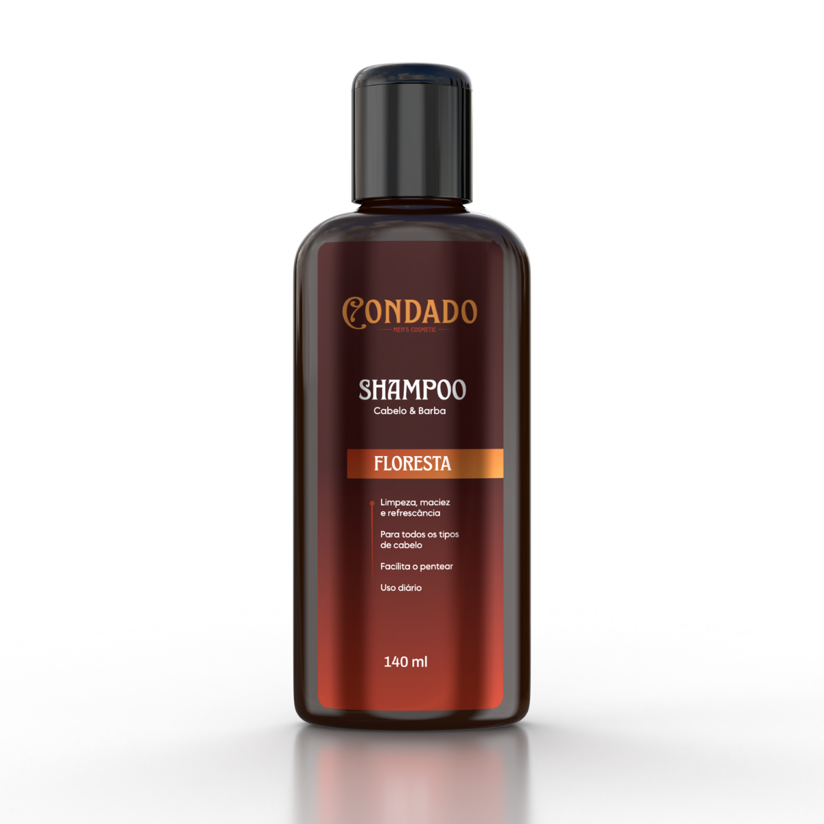Kit Shampoo + Condicionador + Pomada + Óleo + Colônia + Tônico + Balm + Gel + Loção + Necessaire Preta Floresta Condado