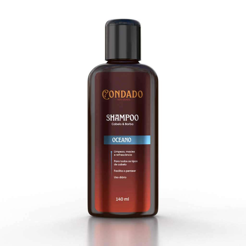 Kit Shampoo + Condicionador + Pomada + Óleo + Colônia + Tônico + Balm + Gel + Loção Oceano Condado