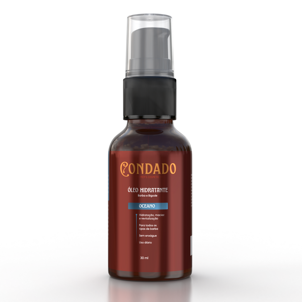 Kit Shampoo + Condicionador + Óleo + Colônia + Pomada + Necessaire Cinza Oceano Condado