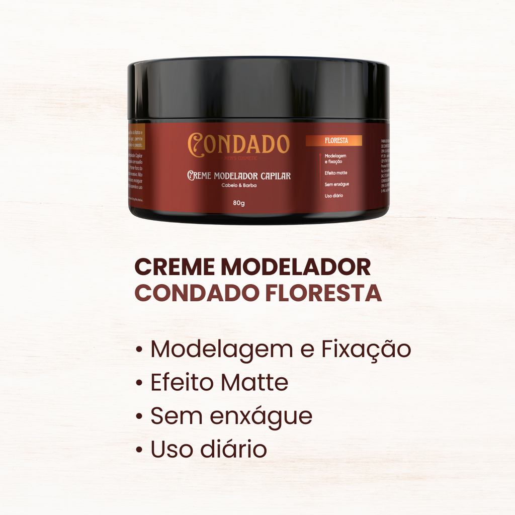 Kit Tônico capilar + Pomada modeladora + Óleo + Balm hidratante Floresta Condado