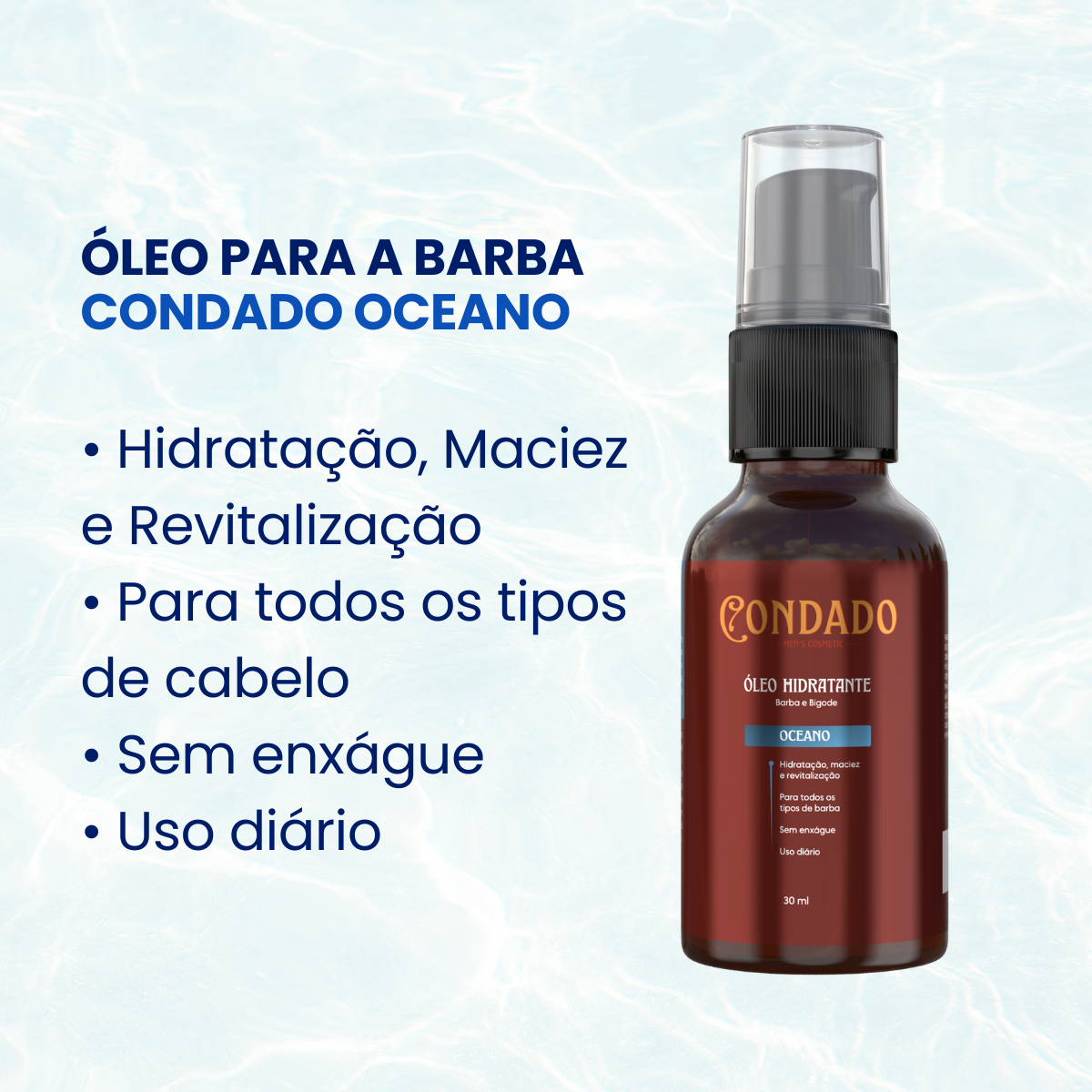Kit Shampoo + Condicionador + Creme modelador + Óleo hidratante Oceano