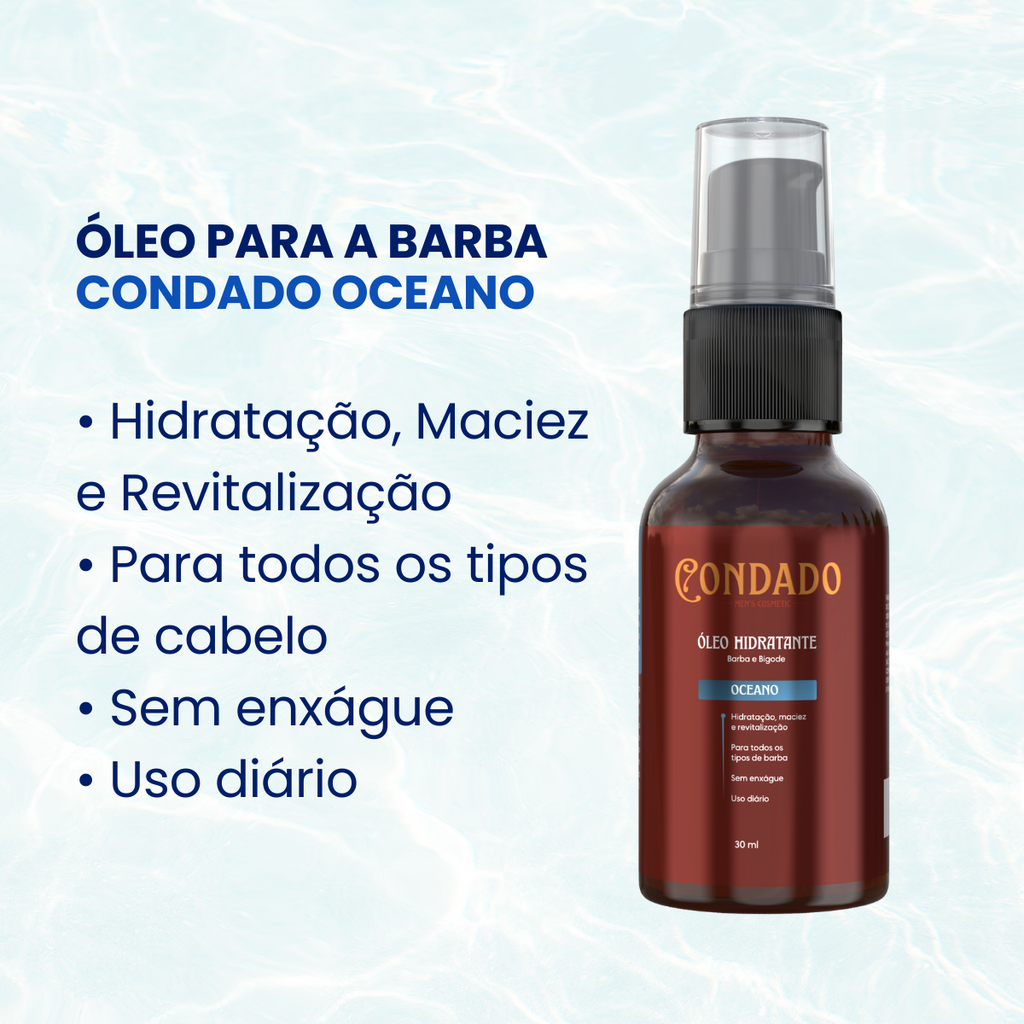 Kit Shampoo + Condicionador + Óleo hidratante Condado Oceano