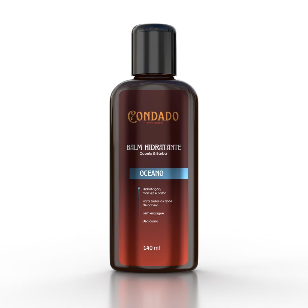 Kit Shampoo + Condicionador + Pomada + Óleo + Colônia + Balm + Necessaire Azul Oceano Condado