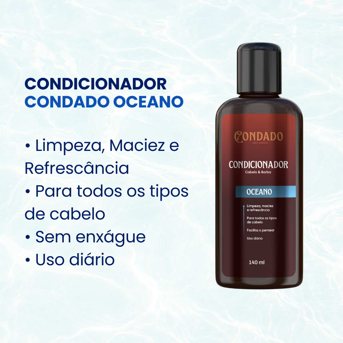 Kit Shampoo + Condicionador + Óleo hidratante Condado Oceano