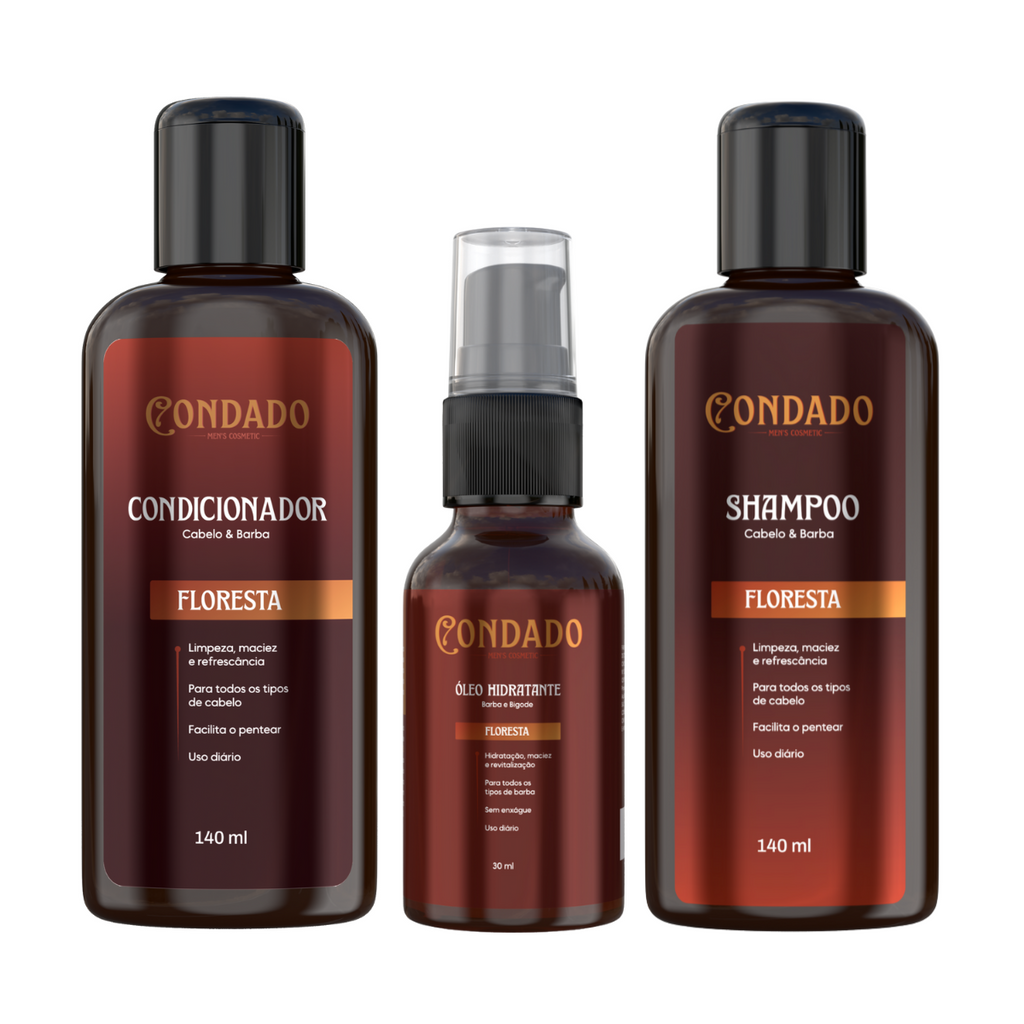 Kit Shampoo + Condicionador + Óleo hidratante Condado Floresta