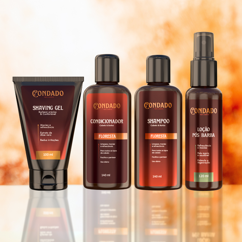 Kit Shampoo + Condicionador + Shaving Gel + Loção pós Barba Condado Floresta