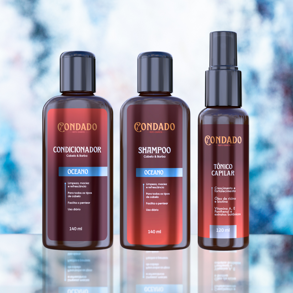 Kit Shampoo + Condicionador + Tônico Capilar Condado Oceano
